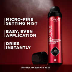 L'Oreal Paris mist spraying in air demonstrating even coverage benefit