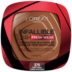 L'Oreal Paris compact front packaging showing shade and durable design benefit