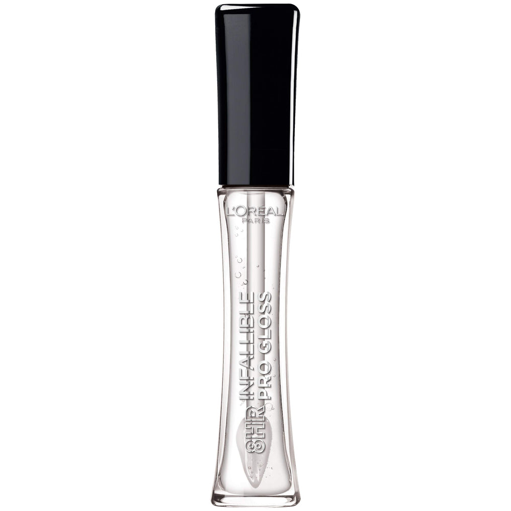 L'Oreal Paris Infallible gloss texture close-up highlighting high-shine, hydrating finish