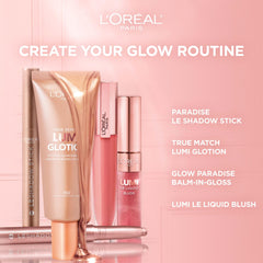 L'Oreal Paris stick next to coin showing compact travel-friendly size benefit