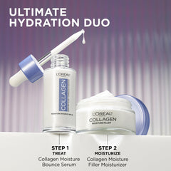 L'Oreal Paris serum on bathroom vanity in lifestyle scene for daily routine