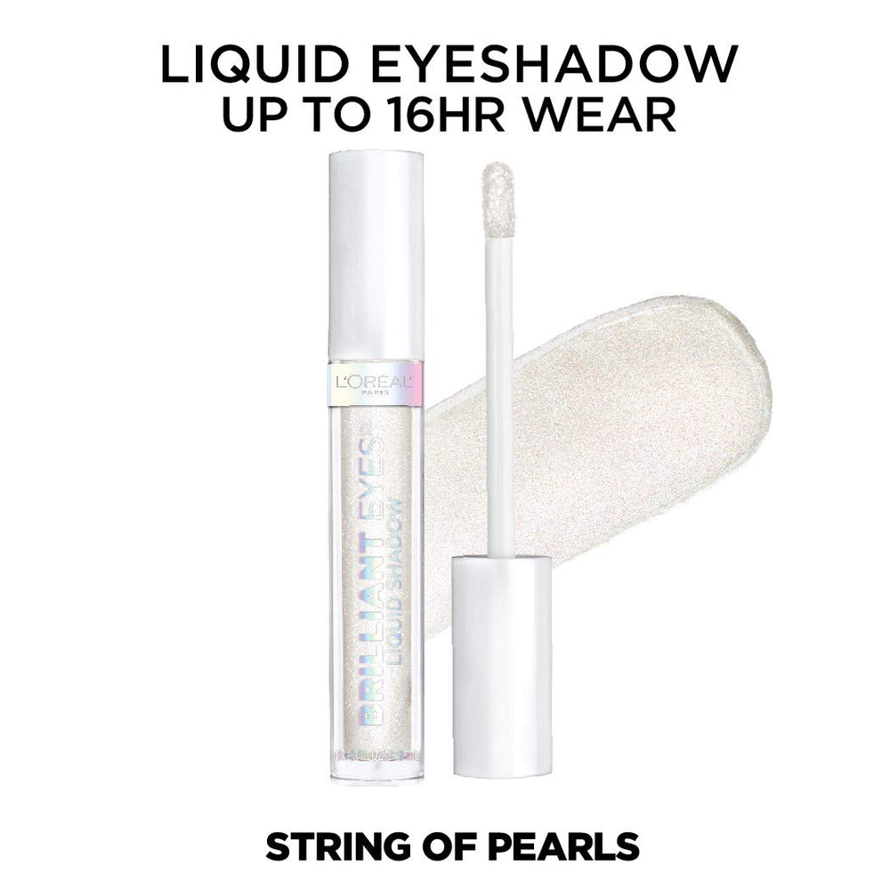 L'Oreal Paris liquid texture close-up displaying smooth pearlescent finish for blendability