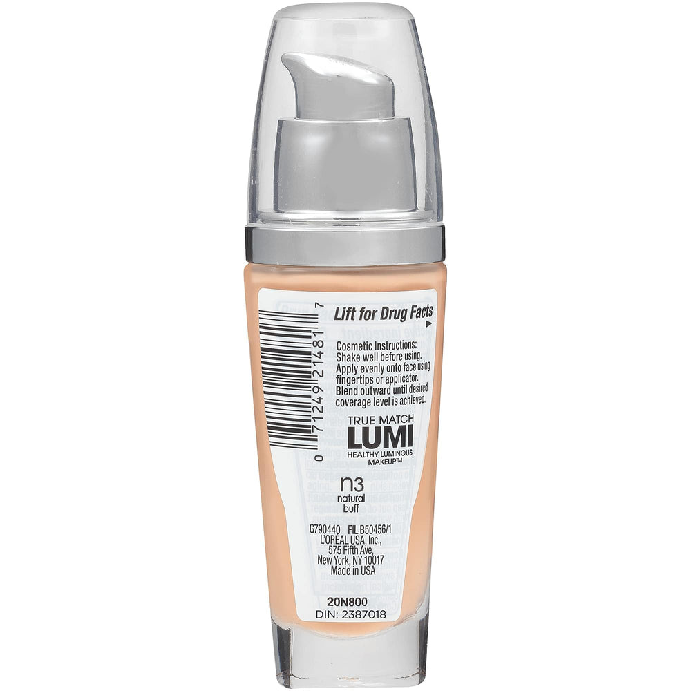 L'Oreal Paris hand swatches showing neutral shade match and buildable coverage