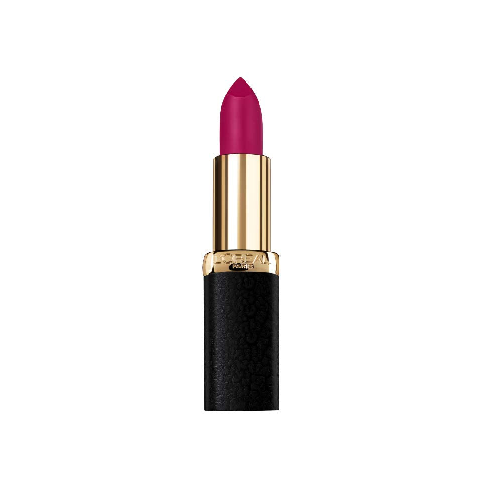 L'Oreal Paris lipstick front packaging shows matte Mandate shade and richness