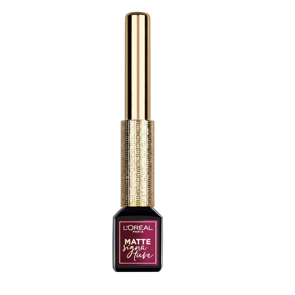 L'Oréal Paris front packaging showing burgundy shade and matte finish