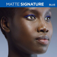 L'Oréal Paris finished winged eye look demonstrating matte finish