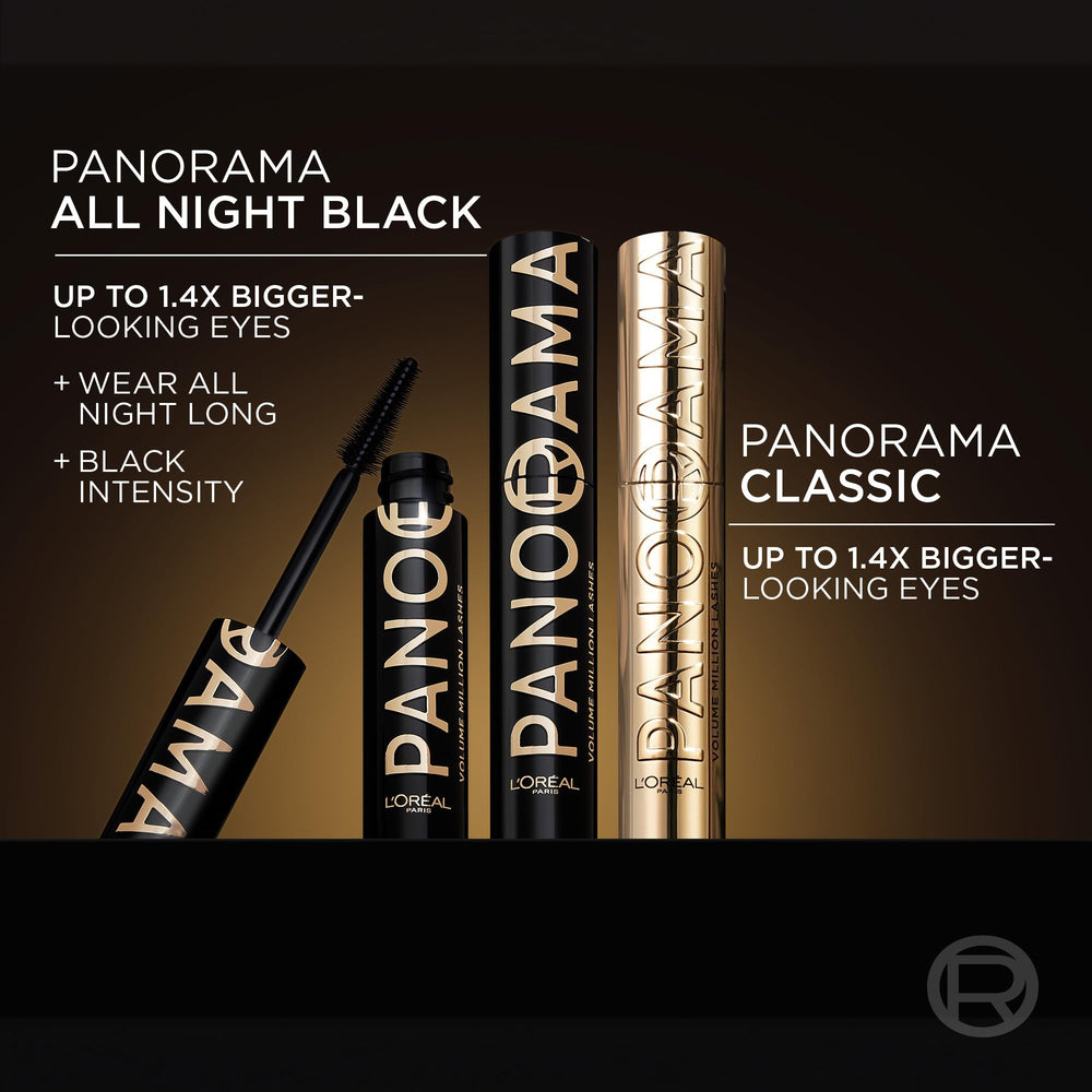 L'Oreal Paris before and after lashes demonstrating fanned-out volume and lengthening effect