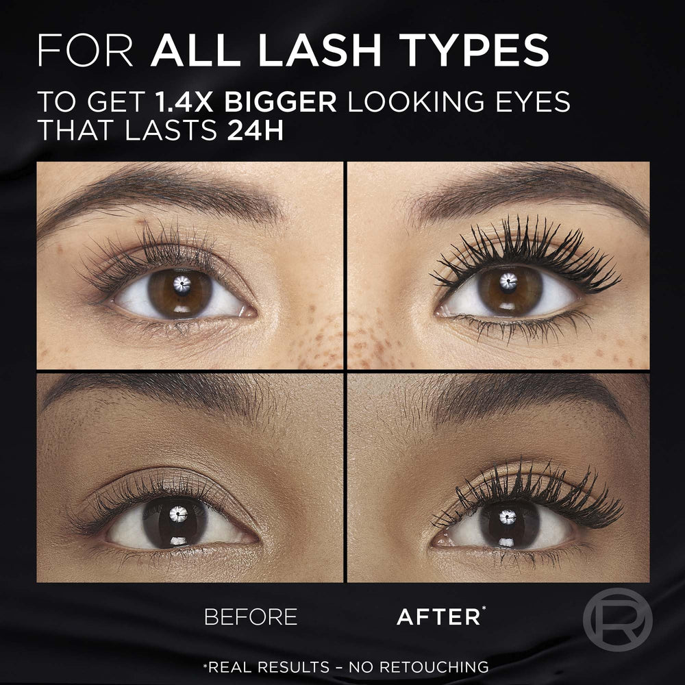 L'Oreal Paris brush close-up showing multi-level bristles for precise lash separation and lift