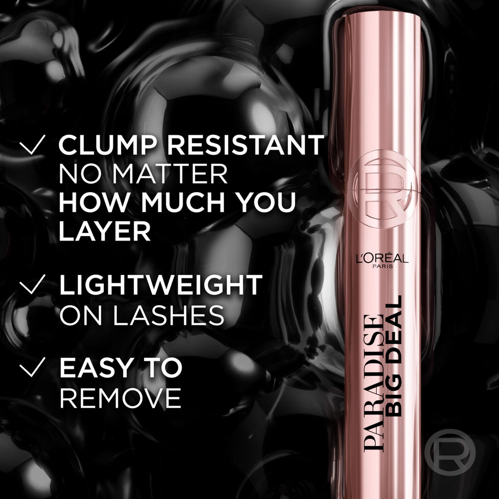L'Oreal Paris mascara inside makeup bag demonstrating travel-friendly convenience