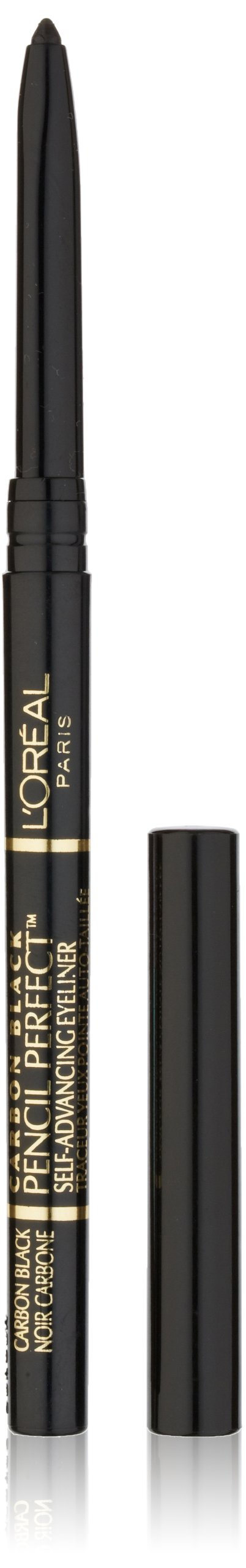 L'Oreal Paris Pencil Perfect front packaging showing carbon black shade and twist-up tip for precise lines