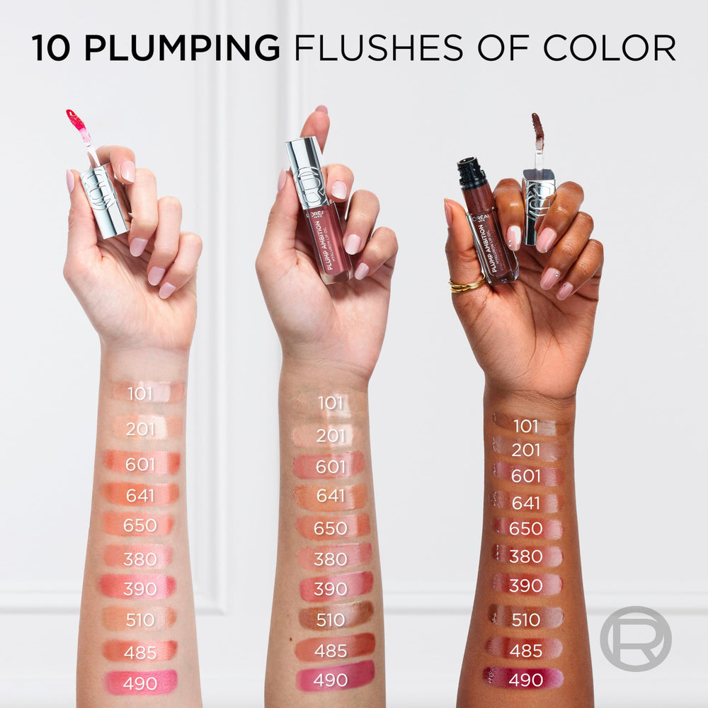 L'Oreal Paris cristal clear bottle emphasizing transparent shine and 24-hour hydration