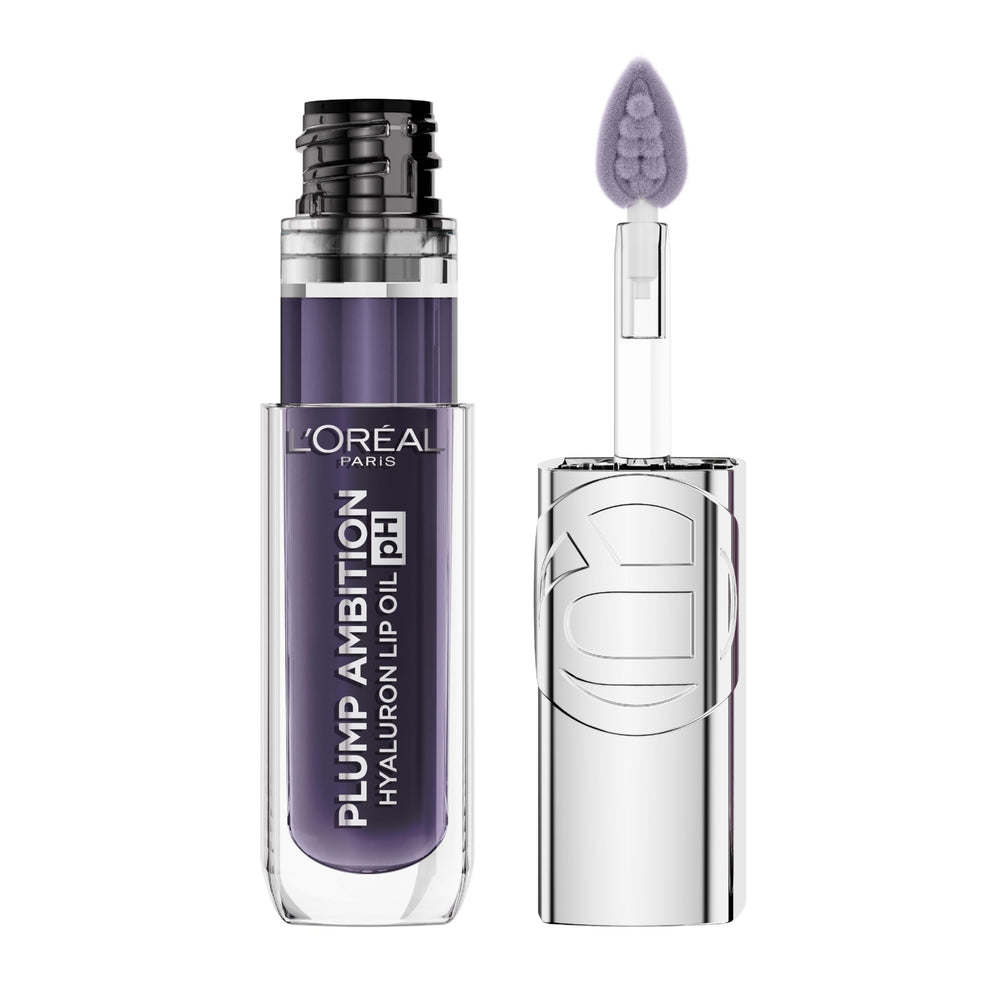 L'Oreal Paris plump ambition front bottle showing shade and shine benefit
