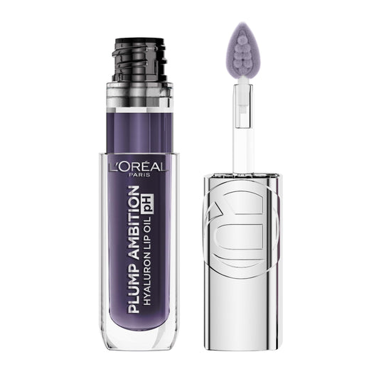 L'Oreal Paris plump ambition front bottle showing shade and shine benefit