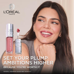 L'Oreal Paris Berry Jolie 490 applied on lips demonstrating sheer berry color and shine