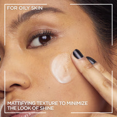 L'Oreal Paris primer applied on hand demonstrating blendability and quick matte effect