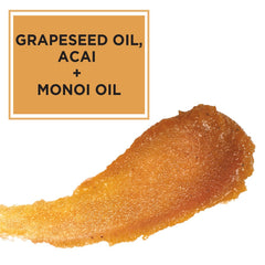 detailed view of L'Oréal Paris label and lid highlighting ingredients like grapeseed oil for nourishment