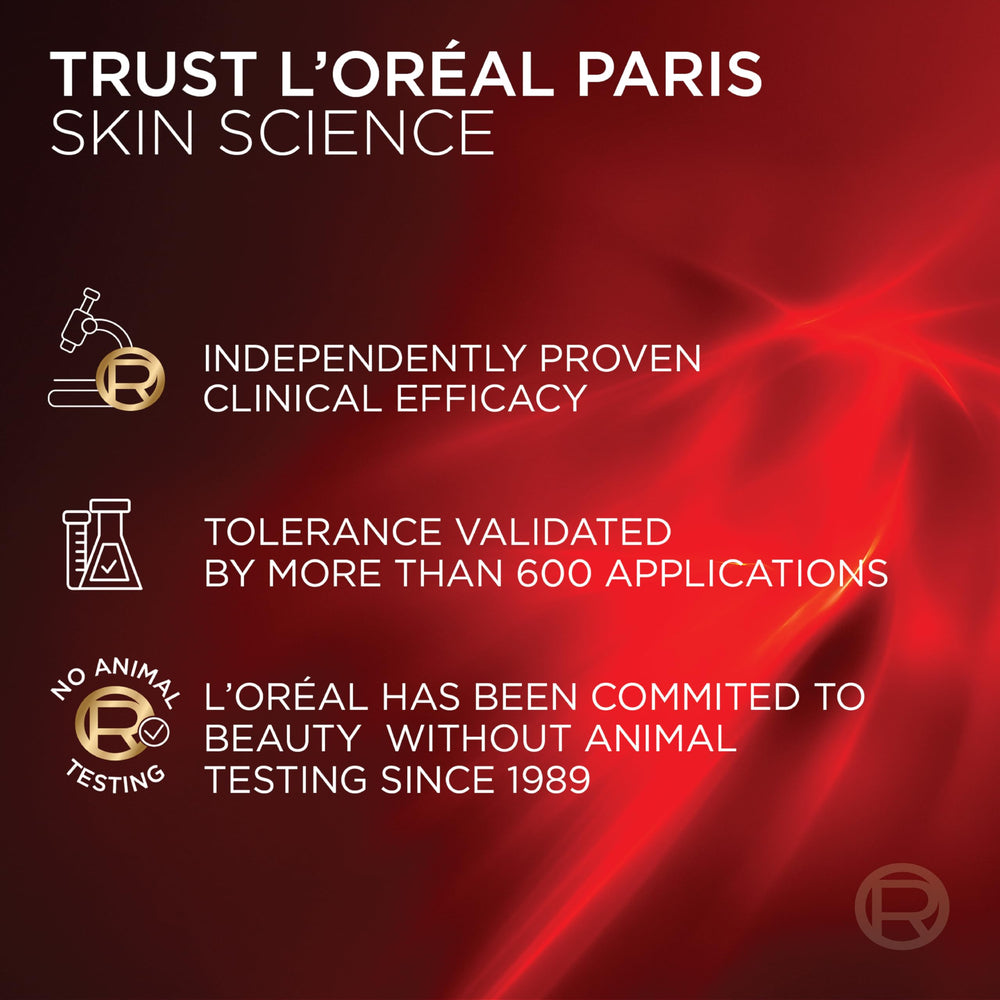 L'Oreal Paris cream absorbing into skin demonstrating non-greasy finish benefit