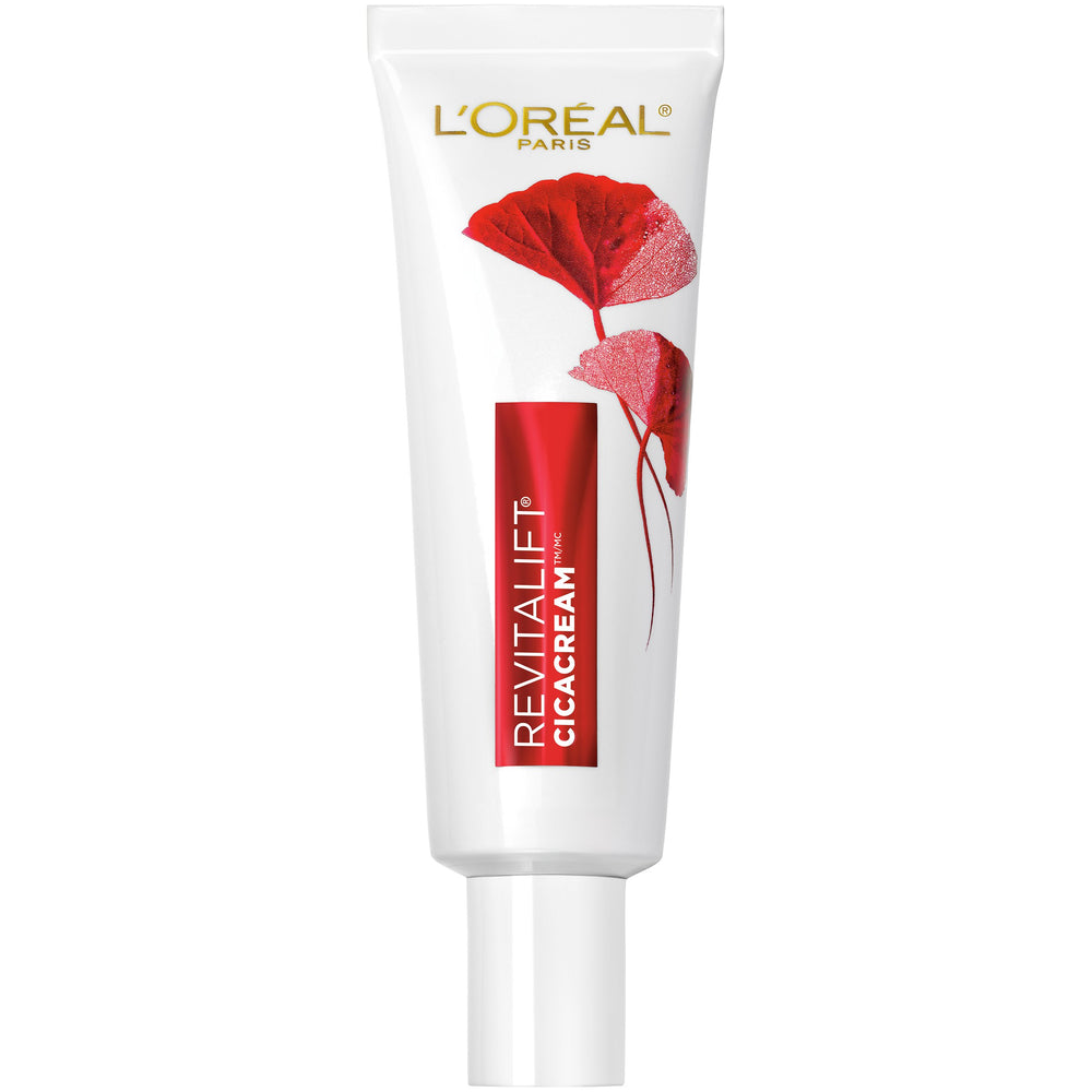 L'Oreal Paris Revitalift Cicacream jar front showing packaging and calming benefit