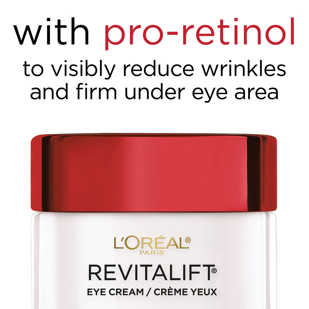 L'Oreal Paris cream open to show smooth pro-retinol texture and quick absorption benefit