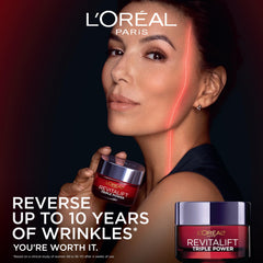 L'Oreal Paris opened jar showing cream texture for smooth hydration