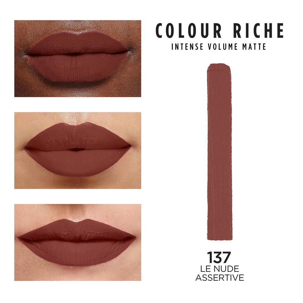 L'Oreal Paris texture swipe displaying powdery matte finish and pigment
