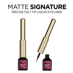 L'Oréal Paris eyeliner next to ruler showing compact size and portability