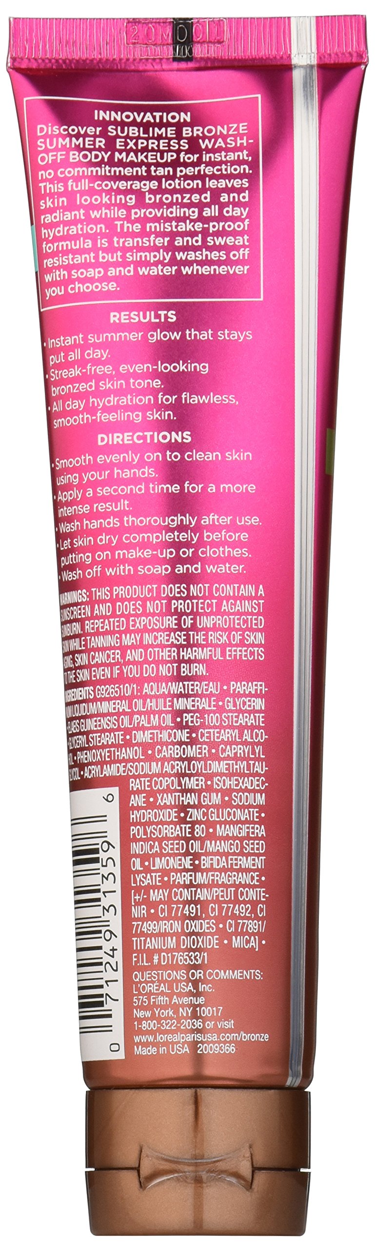 L'Oréal Paris lotion on forearm close-up blending smoothly for even tan