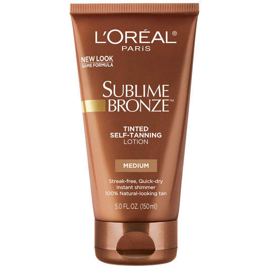 L'Oreal Paris front packaging showing Medium tinted lotion benefit for even color