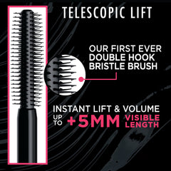 L'Oreal Paris Telescopic Lift bristles close-up showing double-hook design for lift and length
