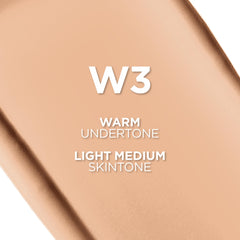 L'Oreal Paris label close-up highlighting shade name and ingredient clarity benefit