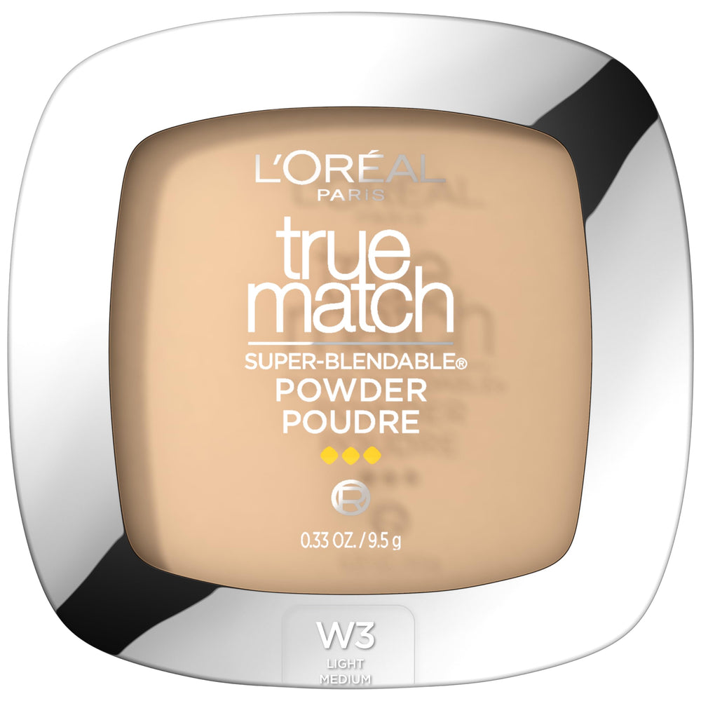 L'Oreal Paris compact front view highlighting sleek design and portability