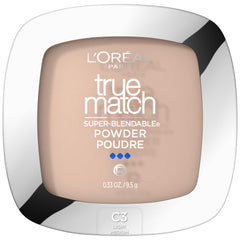 L'Oreal Paris compact front view showing shade C3 and sleek packaging benefit travel convenience