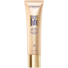 L'Oreal Paris bottle front view showing gold-tinted serum and label benefit