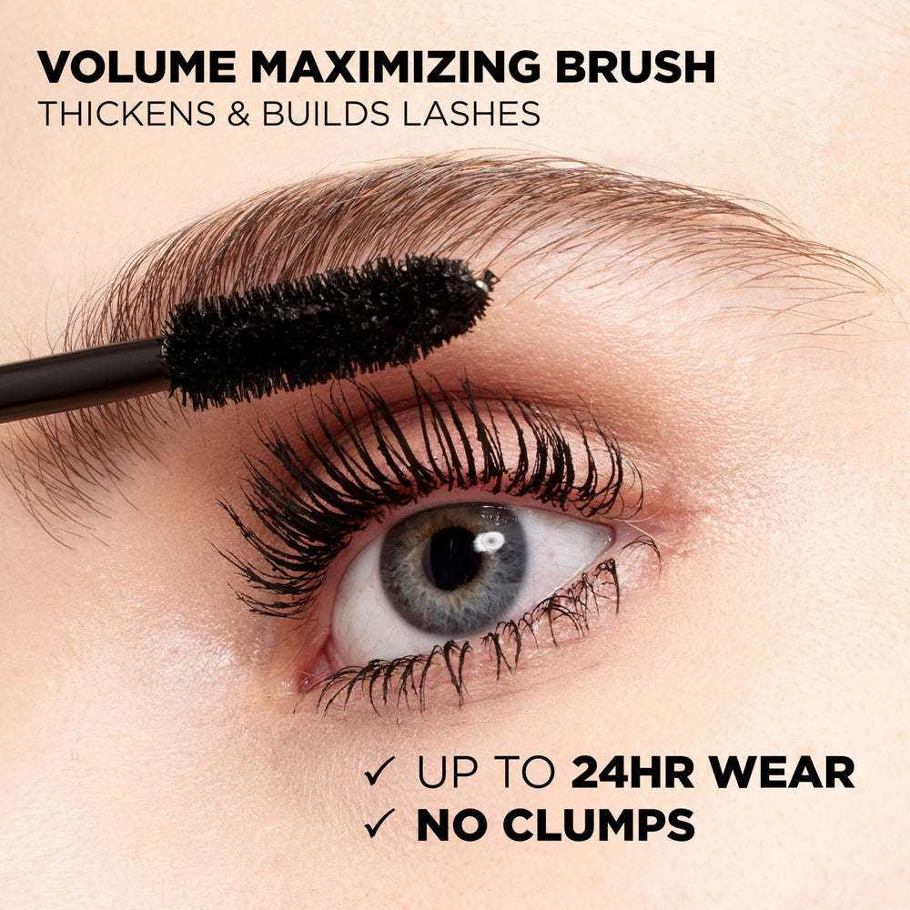 L'Oreal Paris before and after lashes showing visible volume increase