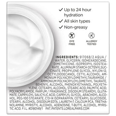 L'Oreal Paris cream on hand illustrating easy absorption and hydration