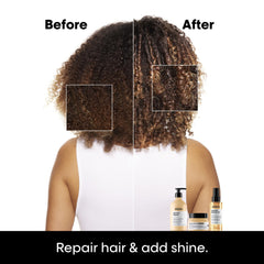 L'Oréal Professionnel golden mask creamy texture close-up for smoothness