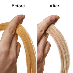 L'Oréal Professionnel purple shampoo pouring from bottle to show usable formula