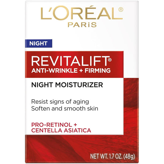 L'Oreal Paris RevitaLift front packaging showing jar and brand benefits