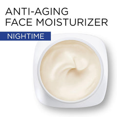 L'Oreal Paris RevitaLift jar open revealing creamy formula for overnight nourishment