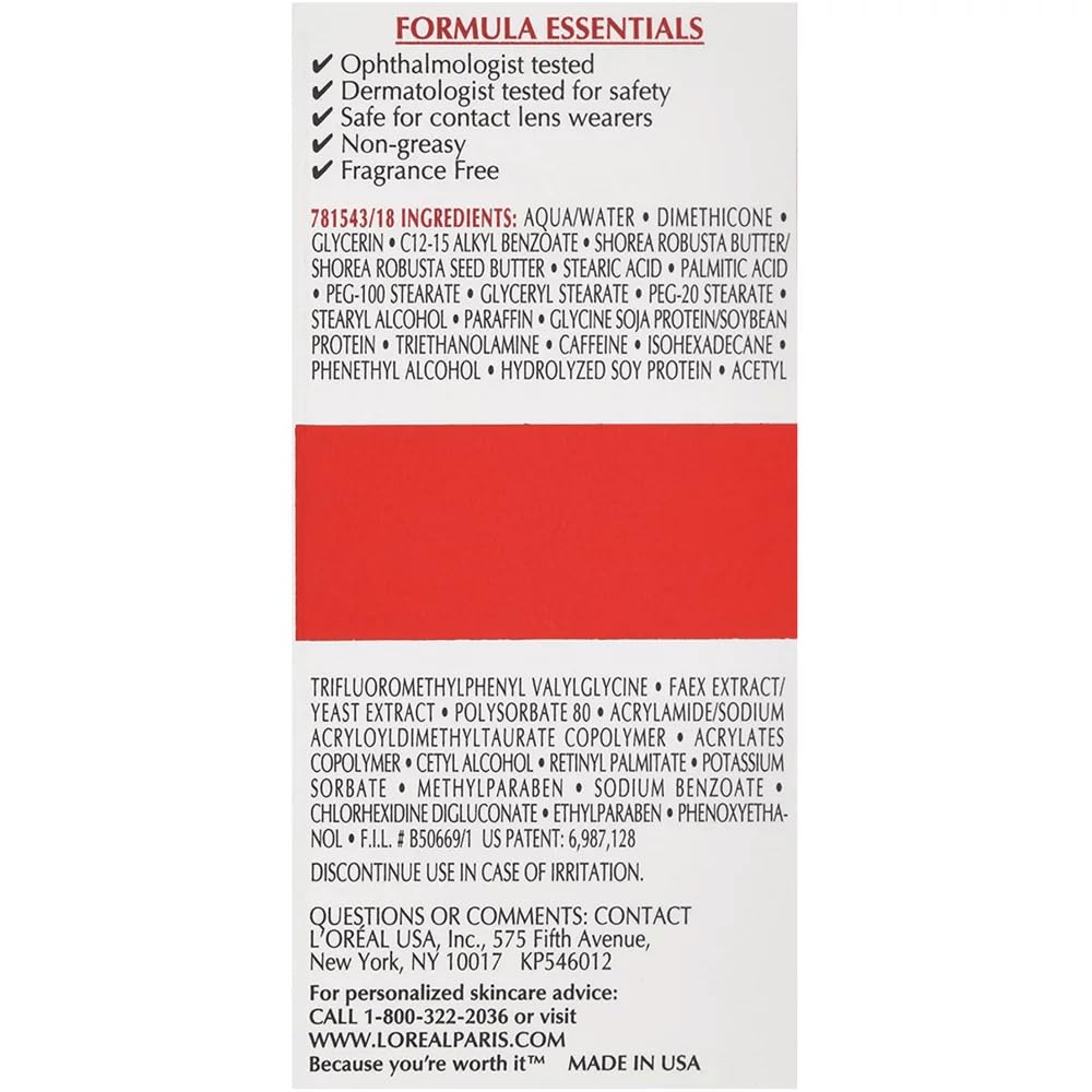 L'Oreal Paris cream texture close-up displaying lightweight, fast-absorbing finish