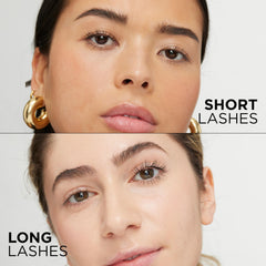 L'Oreal Paris before and after lashes highlighting visible length and separation benefit