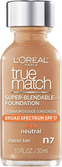 L'Oreal Paris front packaging showing Classic Tan N7 and product benefits