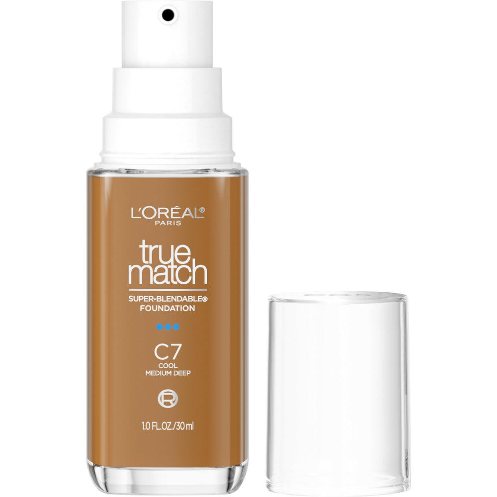 L'Oreal Paris front bottle view showing shade C7 and clear packaging benefit