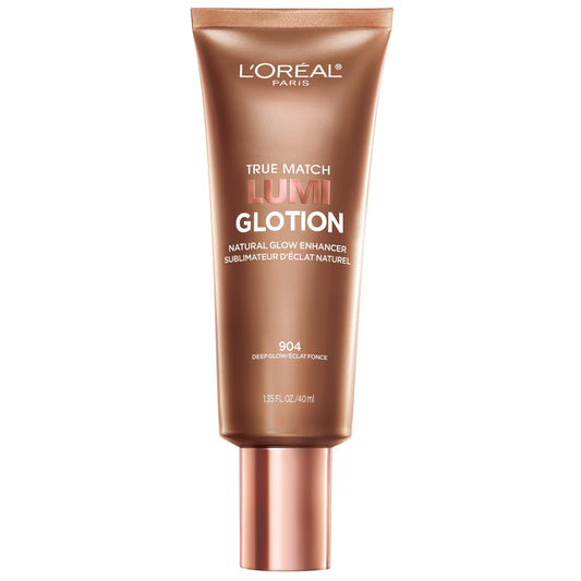 L'Oreal Paris bottle front view showing product and glow effect