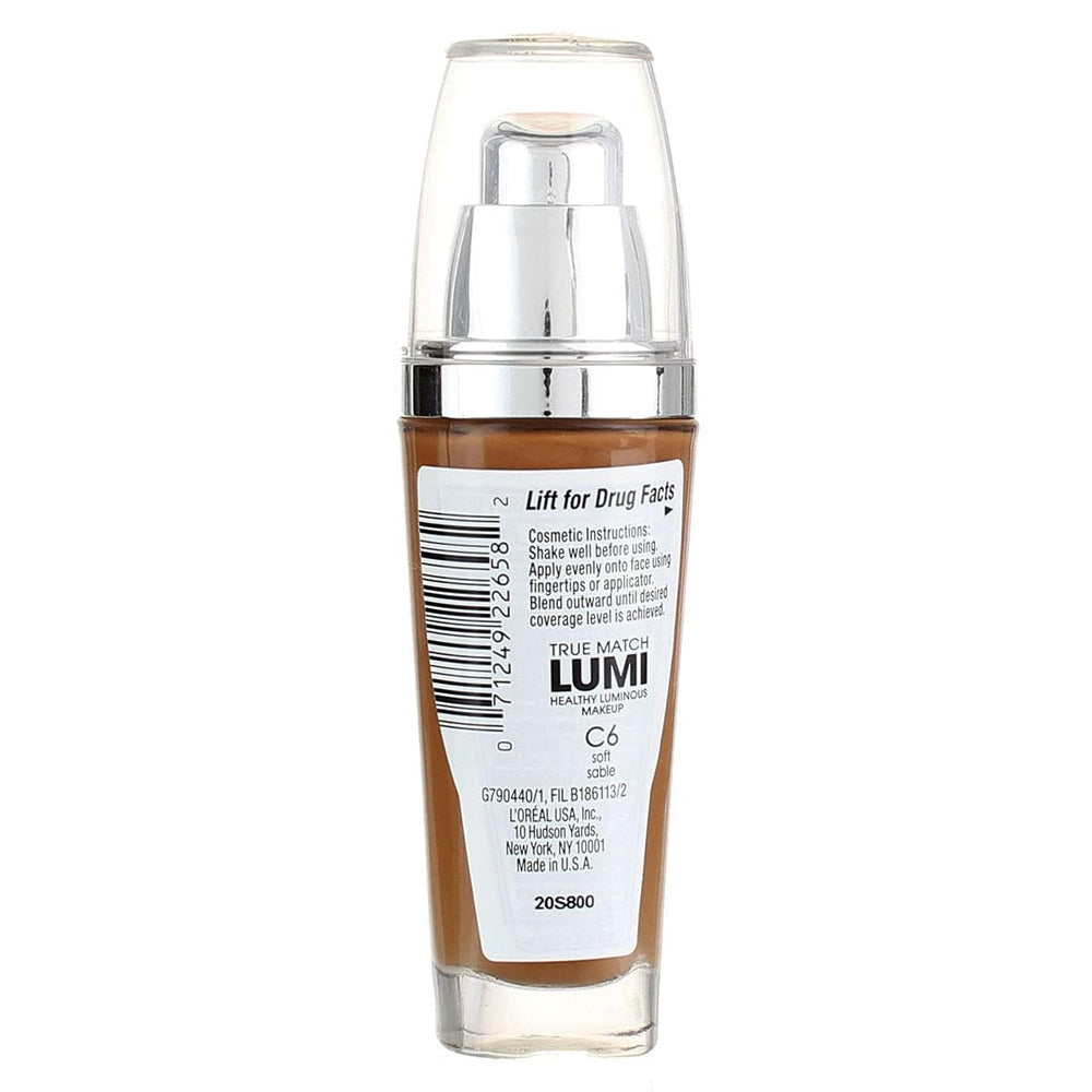 L'Oreal Paris C6 Soft Sable bottle close-up showing color and label for correct shade choice