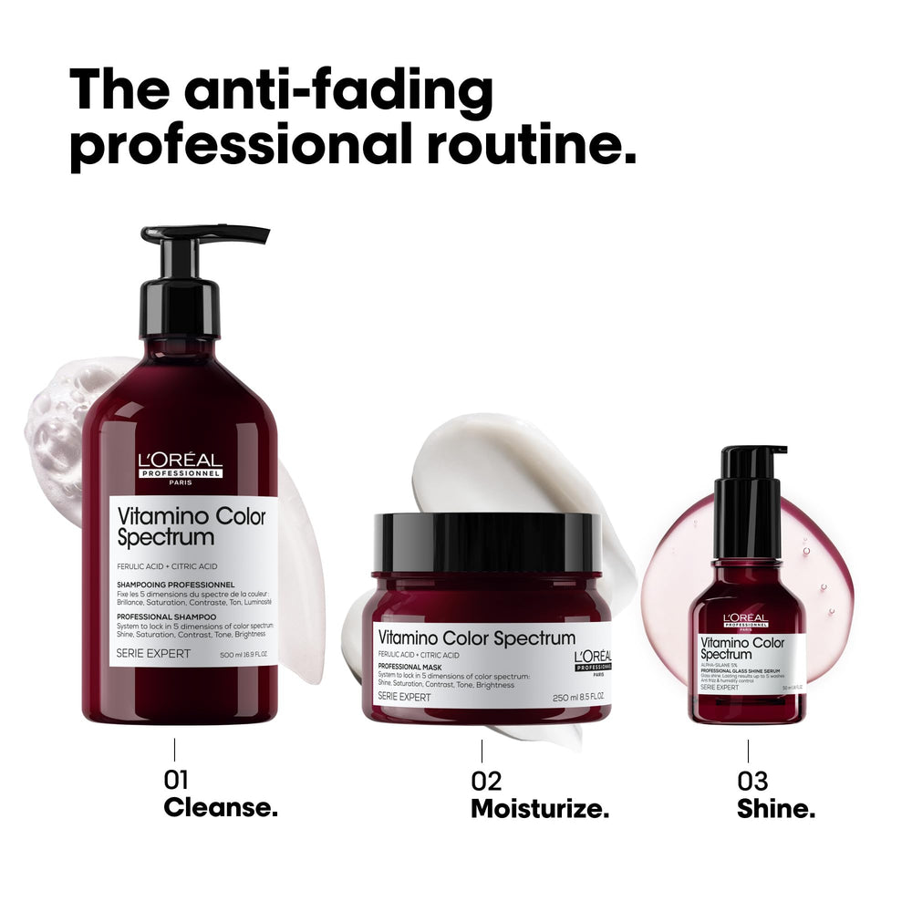 L'Oréal Professionnel back label showing directions and protection claims