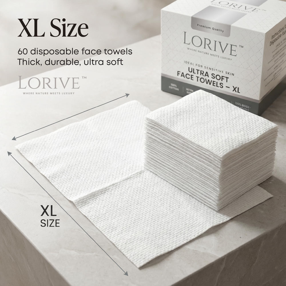 LORIVE close-up cotton texture highlighting softness and lint-free finish
