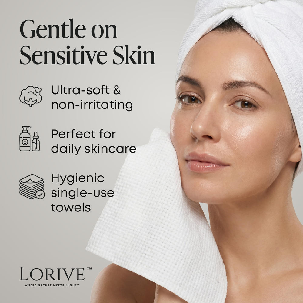 LORIVE towel removing makeup demonstrating gentle effective cleansing