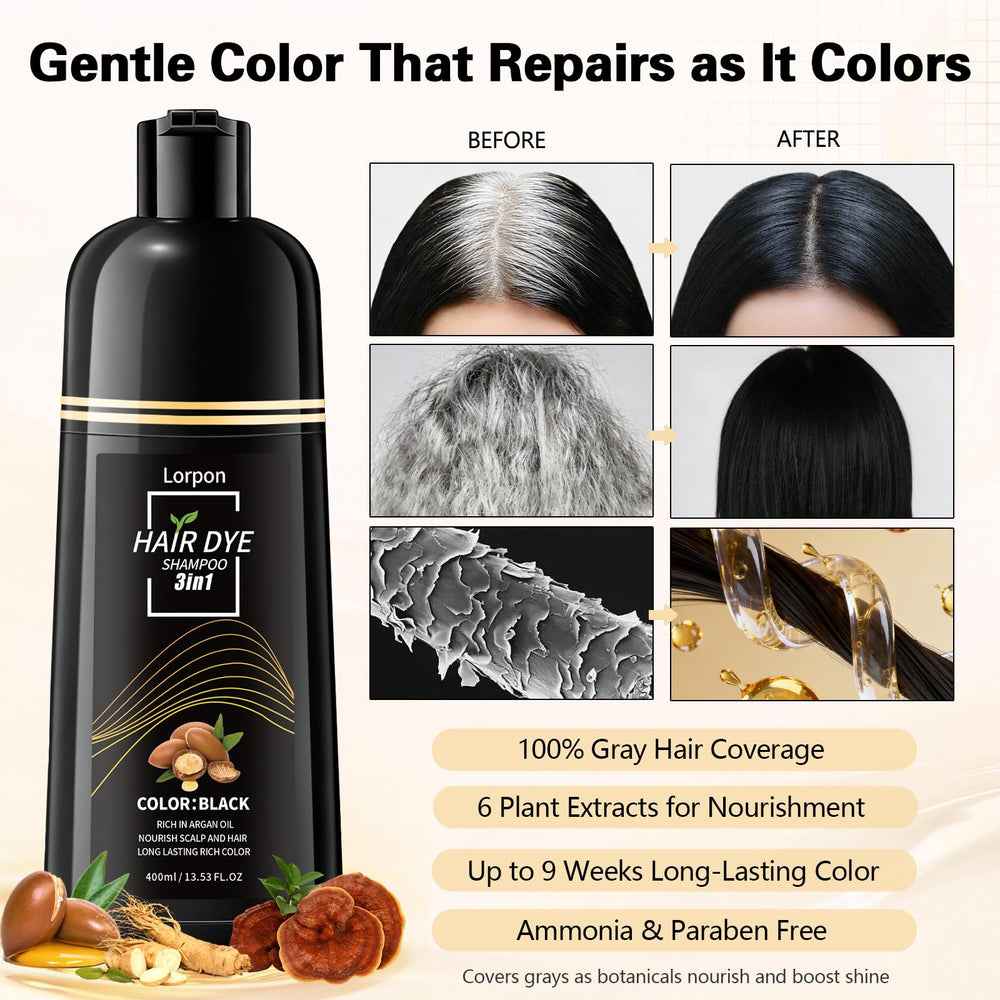 lorpon applying shampoo by hand for quick at-home use