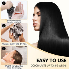 lorpon before and after showing even gray hair coverage